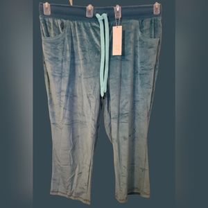 Crystal velour cropped pants